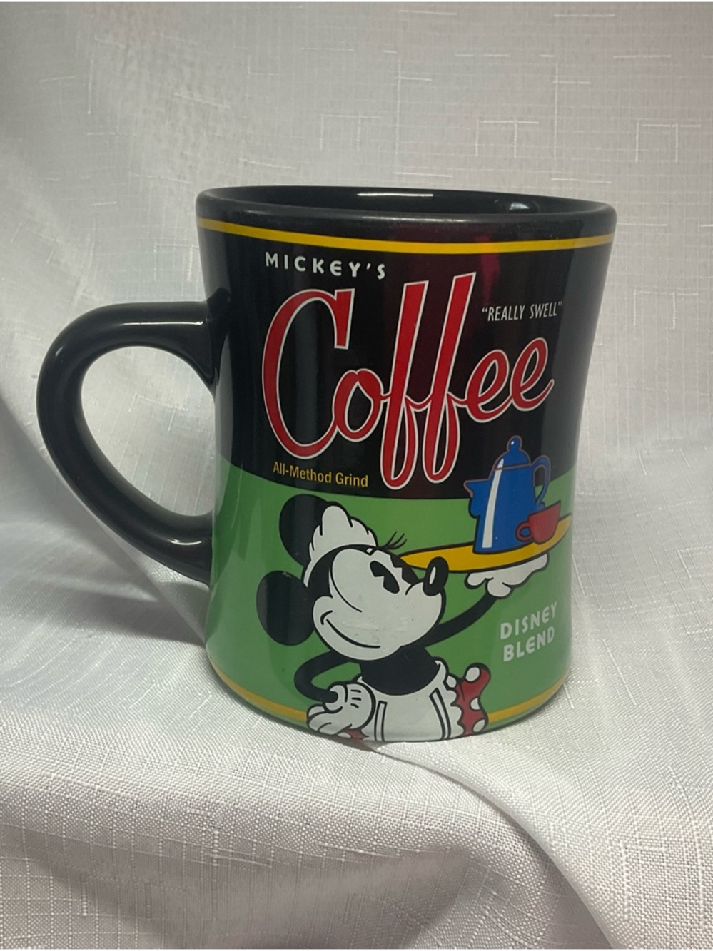 Mickey's Coffee Ceramic Mug - Black, Green, Red